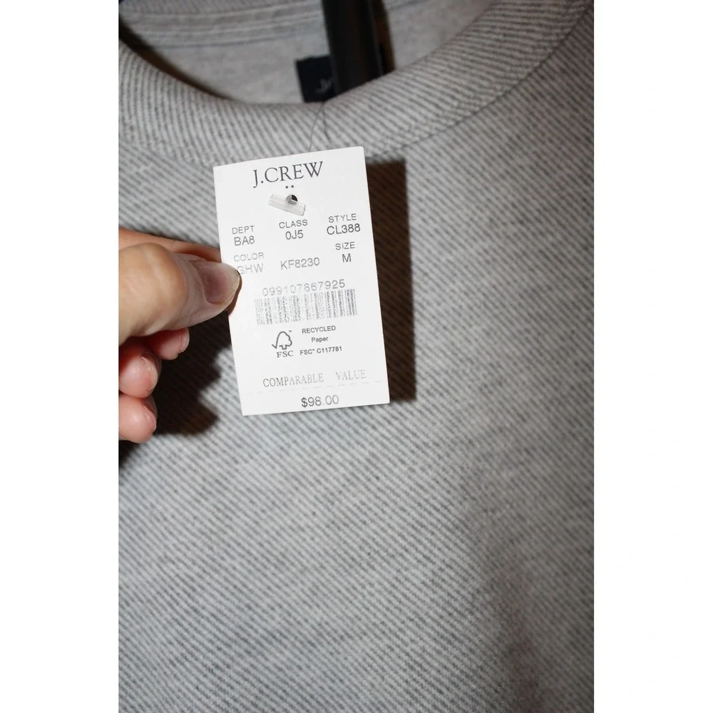J.Crew Men's Textured Knit Long Sleeve Crewneck Heather Grey CL388 Size M NWT